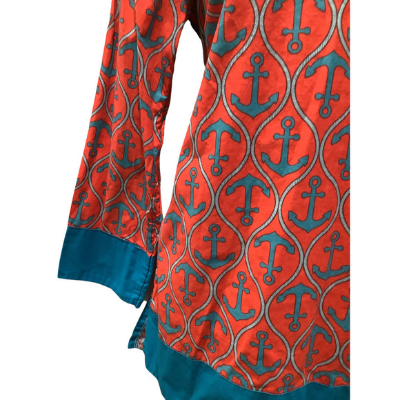 HADLEY ANCHOR PRINT SUMMER COTTON TUNIC OR COVER UP 6 - Picture 3 of 6